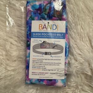 NWT BANDI Pocketed Running Belt Pansy Print Travel Safety Hiking Waist Pack Cute